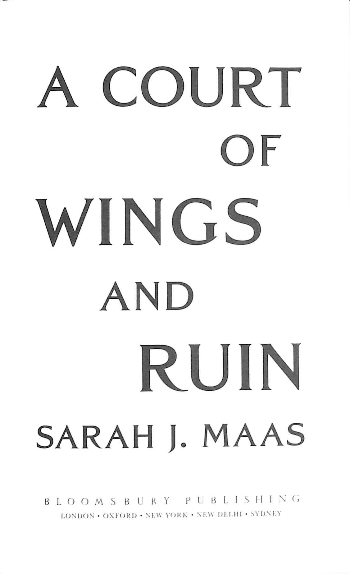 A Court of Wings and Ruin P/B by Sarah J. Maas